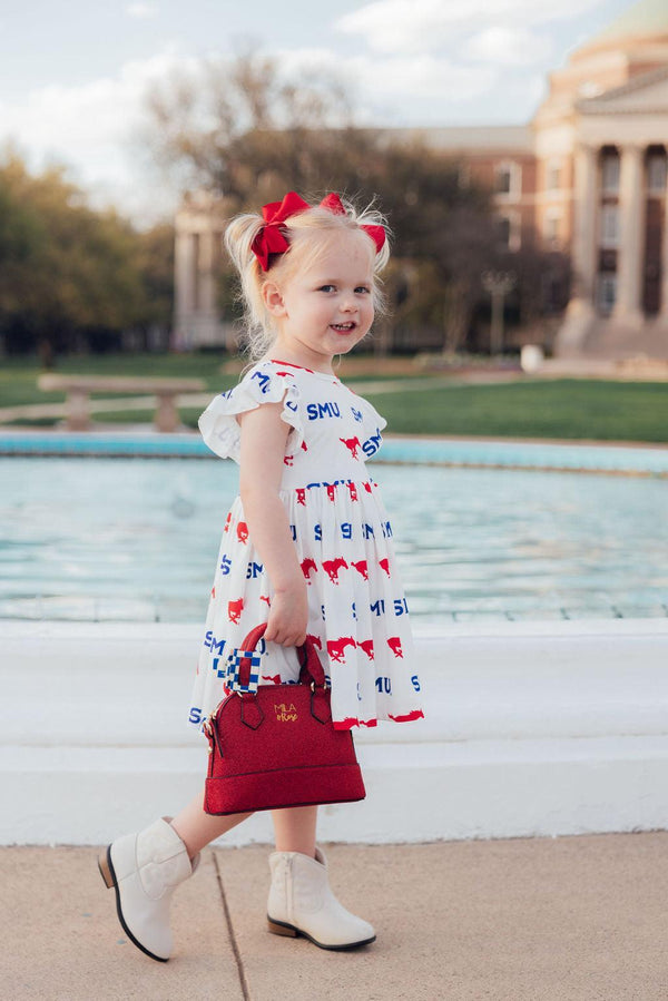 smu-white-mustang-flutter-twirl-dress Mila & Rose - Sophia's StyleTwirl Dress Flutter-1